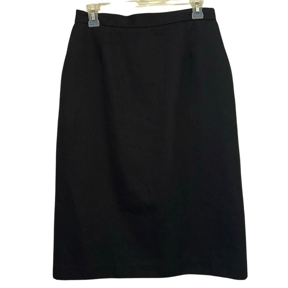 Vintage Napa Studio Wool Blend A-Line Midi Skirt Black Size‎ 10 Classic - Picture 2 of 6